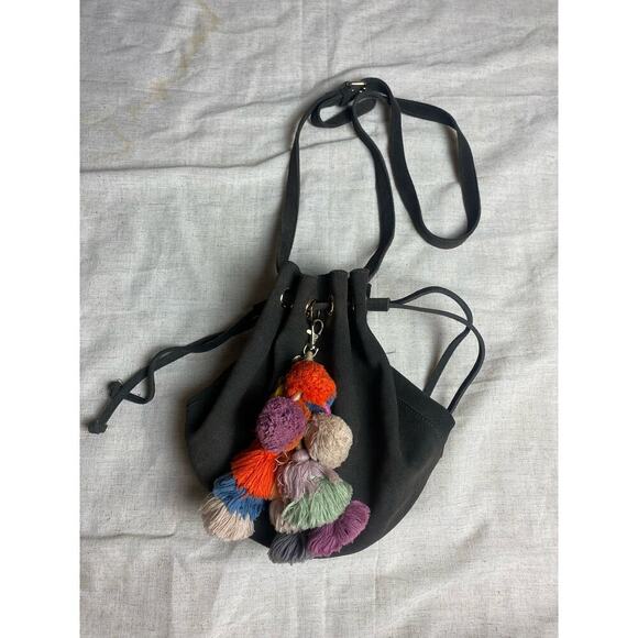 ANTHROPOLOGIE Wolf Gang Gray Leather Bucket Bag Drawstring Crossbody Bag - Picture 13 of 14